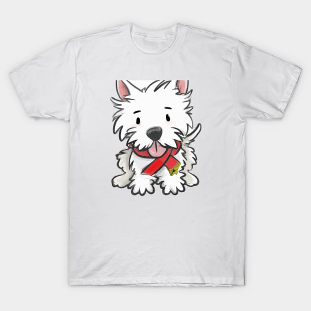 Cute West Highland White Terrier Drawing T-Shirt by Play Zoo